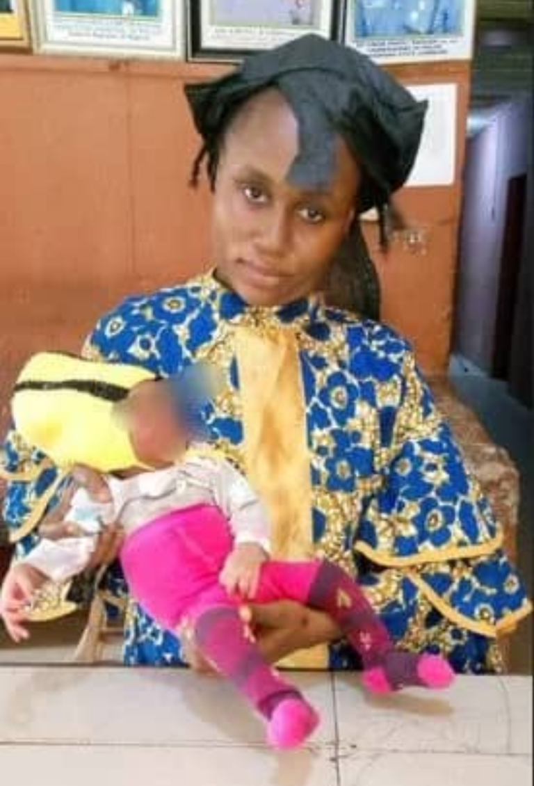 Woman thief caught with 7-Day old baby